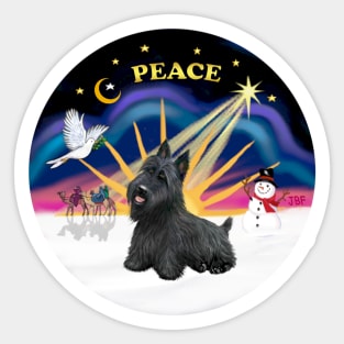 "Christmas Sunrise" with a Scottish Terrier Sticker